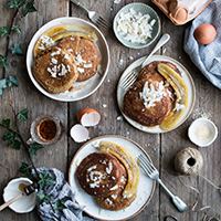 Madeleine Shaw's pumpkin pancakes - Clarence Court Recipes