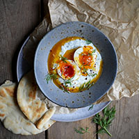 Herby Turkish eggs - Clarence Court Recipes
