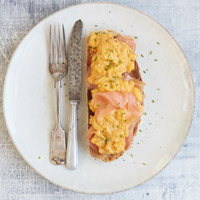 Smoked salmon & scrambled eggs - Clarence Court Recipes