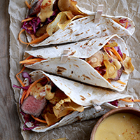 Flat iron steak tacos with espresso hollandaise - Clarence Court Recipes