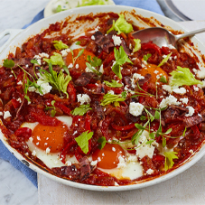 Bloody Mary baked eggs - Clarence Court Recipes