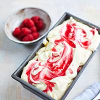Raspberry ripple ice cream - Clarence Court Recipes