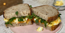 Egg Mayo sandwich made with Clarence Court hen eggs