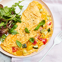 Liquid Egg X Vitamix easy vegetable omelette - Clarence Court Recipes
