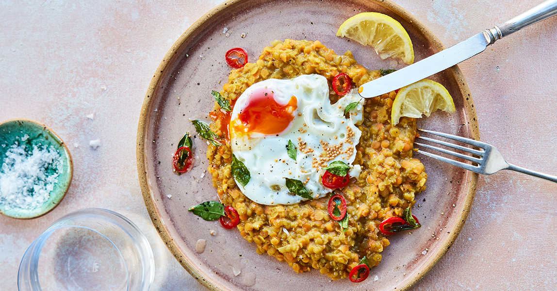 Clarence Court Lentil Egg Dahl