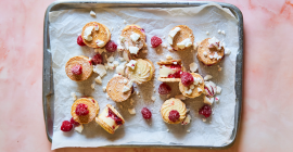 Clarence Court eggs Berry meringue sandwiches