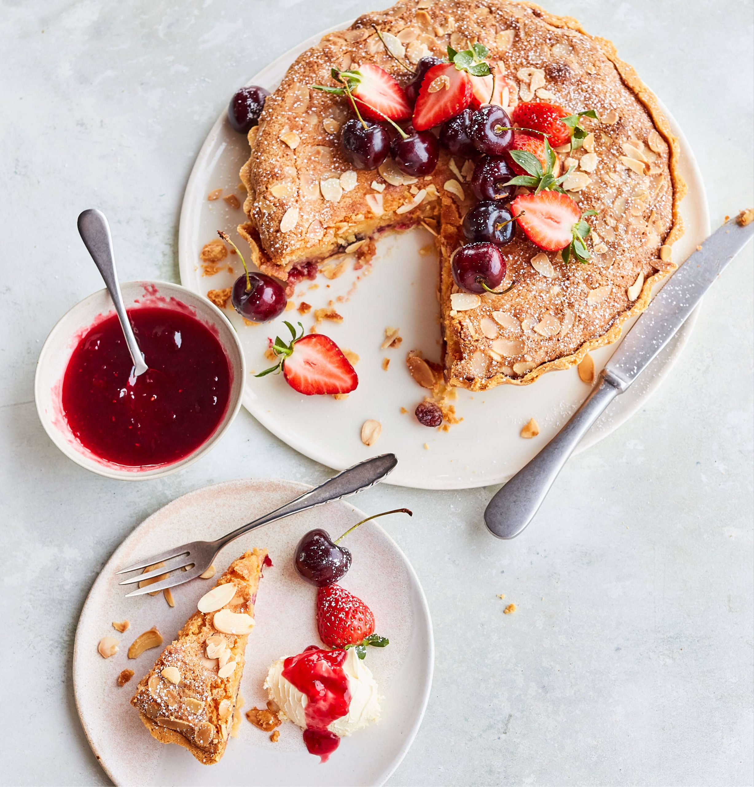 BONNE MAMAN CHERRY AND RASPBERRY BAKEWELL TART
