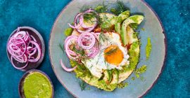 Crispy fried egg tortillas