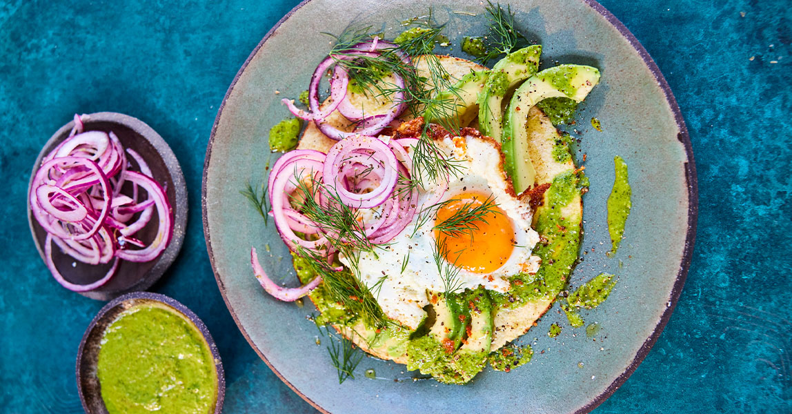 Crispy fried egg tortillas