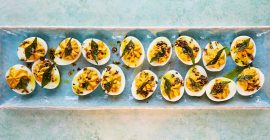 Curried devilled eggs