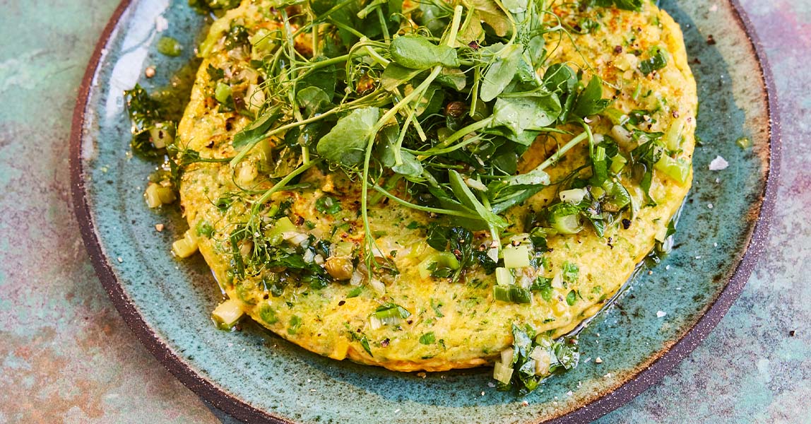Green pea omelette