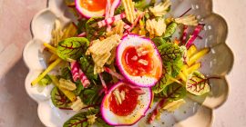 Beetroot marinated eggs