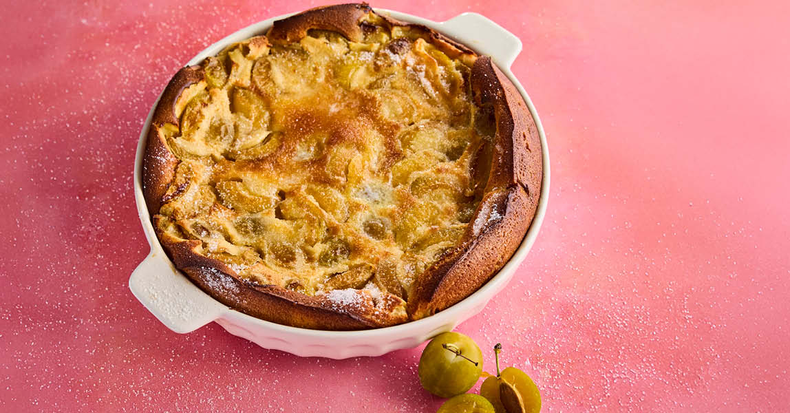 Brown butter greengage clafouti