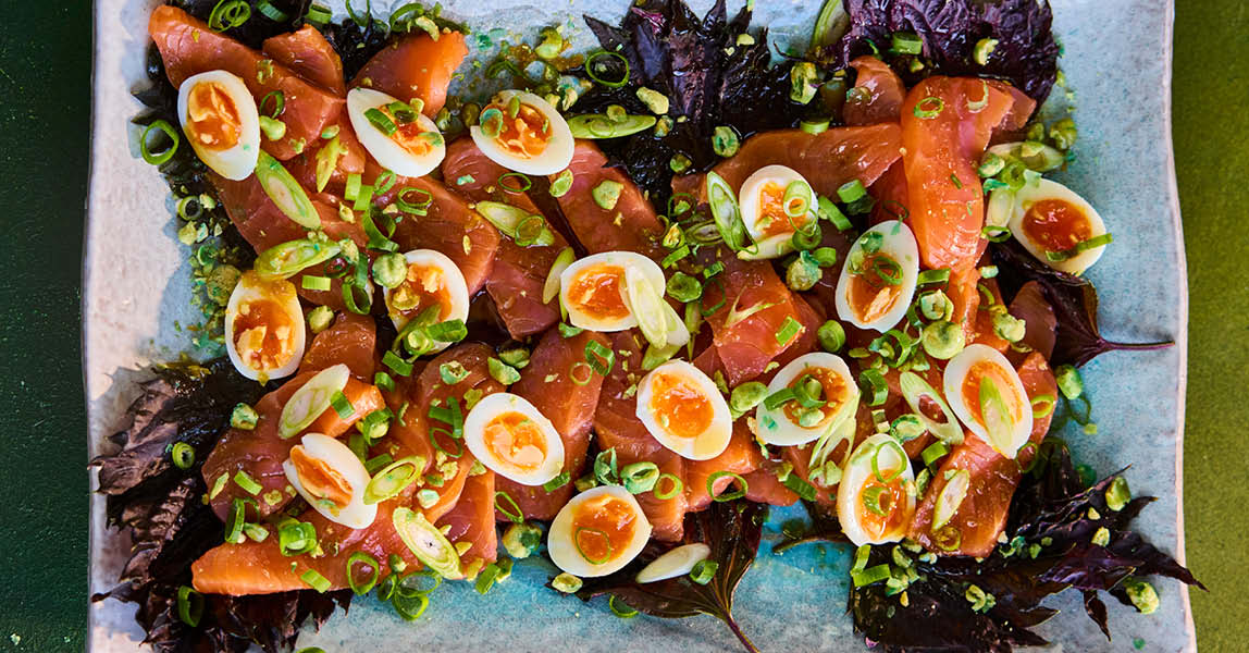 Japanese-inspired salmon and shiso salad