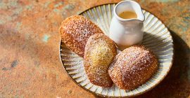 Citrus Madeleines with creme anglaise