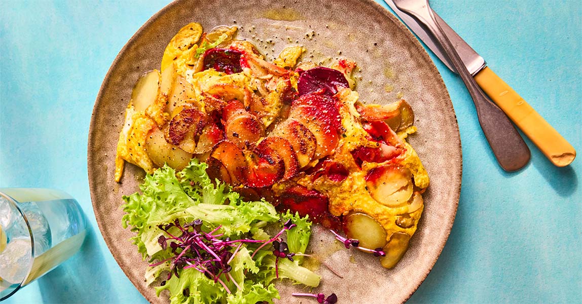 Vegetable peeler omelette